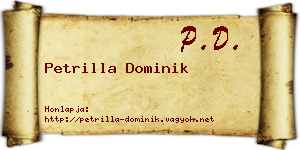 Petrilla Dominik névjegykártya